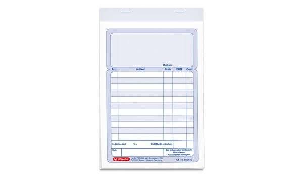 Blocco cassa Herlitz Form Book con foglio aggiuntivo, con numeri consecutivi 882613 DIN A6 2x 50 pagine-2