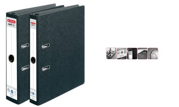 herlitz Hängeordner maX.file, Rückenbreite: 50 mm, schwarz DIN A4, aus Hartpappe, aufgeklebtes Rückenschild (10842292)-2