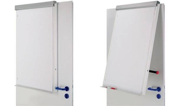 MAUL HEBEL Flip-Chart für Wand- oder Tür-Befestigung, silber magnethaftend, transportabel, Stahlbügel mit Einhängeleiste-2