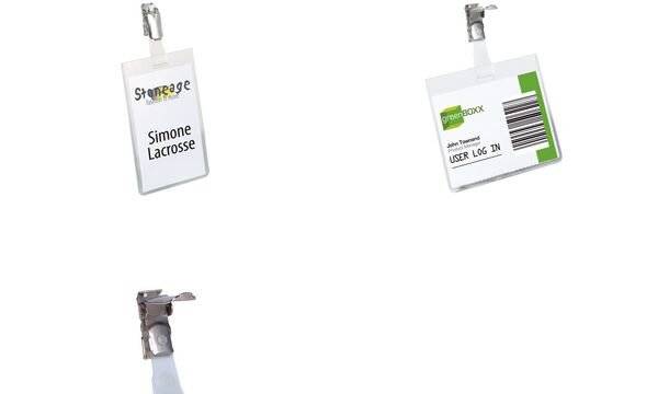 Badge in PVC con Clip in Metallo Durable - 6x9 cm - 8603-19 (Trasparente Conf. 5)-2