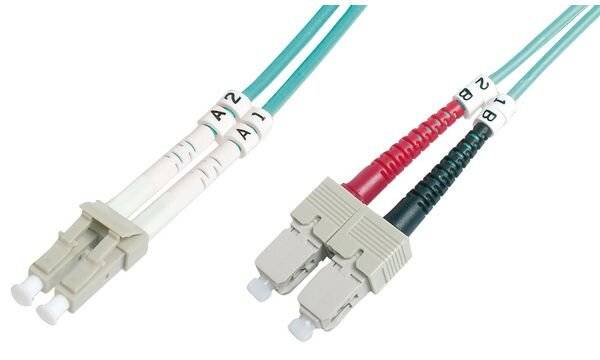 Digitus DK-2532-05/3 Fibra ottica Fibra ottica Cavo 5.00 m Turchese [1x Spina LC - 1x Spina SC] 50/125 µ Multimode OM3-9