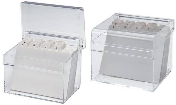 MAUL Acryl Karteikasten A6, glasklar inkl. 100 Karteikarten und A-Z-Register (19528-05)-4