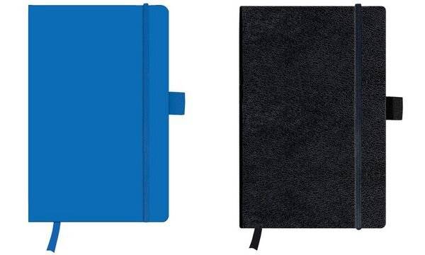 Collezione classica del notebook Herlitz A5 96 foglio 80 g-sq senza legno a scacchi copertura in pelle sintetica nero (1-5