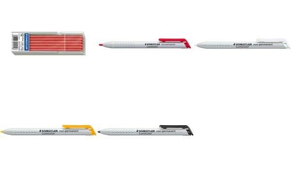 STAEDTLER Lumocolor mina non permanente omnichrome nera lunghezza 70 mm per pennarelli a secco Lumocolor non permanente-3