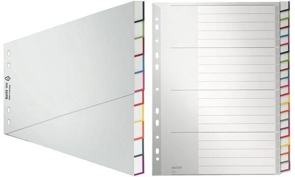 Leitz 12760000 intercalare Indice a linguetta vuota Plastica Grigio-3
