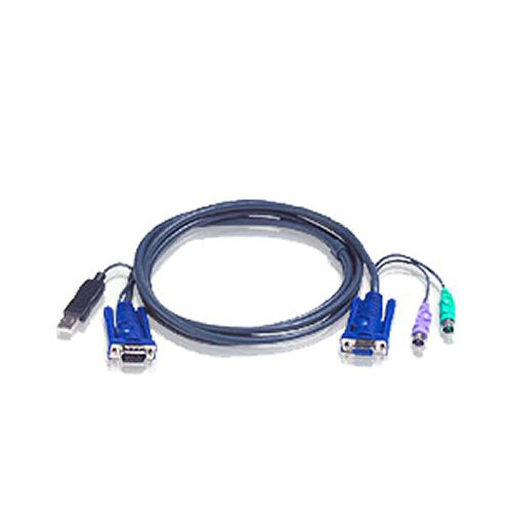 ATEN KVM Adattatore [1x Spina VGA, Spina A USB 2.0 - 1x Presa VGA, Spina PS/2, Spina PS/2] 6.00 m Nero-3