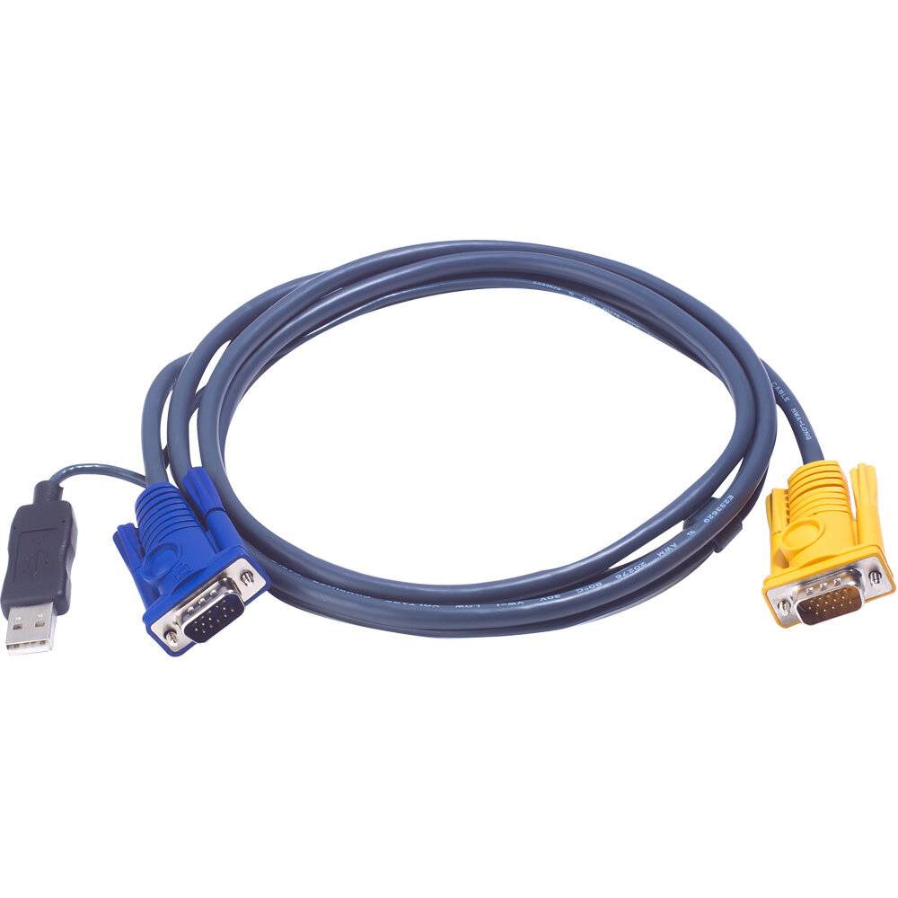 ATEN KVM Cavo [1x Spina VGA, Spina A USB 1.1 - 1x Spina SPHD-18] 1.80 m Nero-9