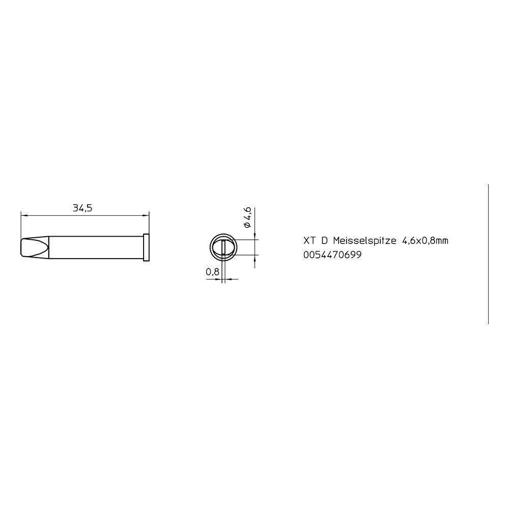 Punta di saldatura serie XT, a forma di scalpello, 4,6 x 0,8 mm-1