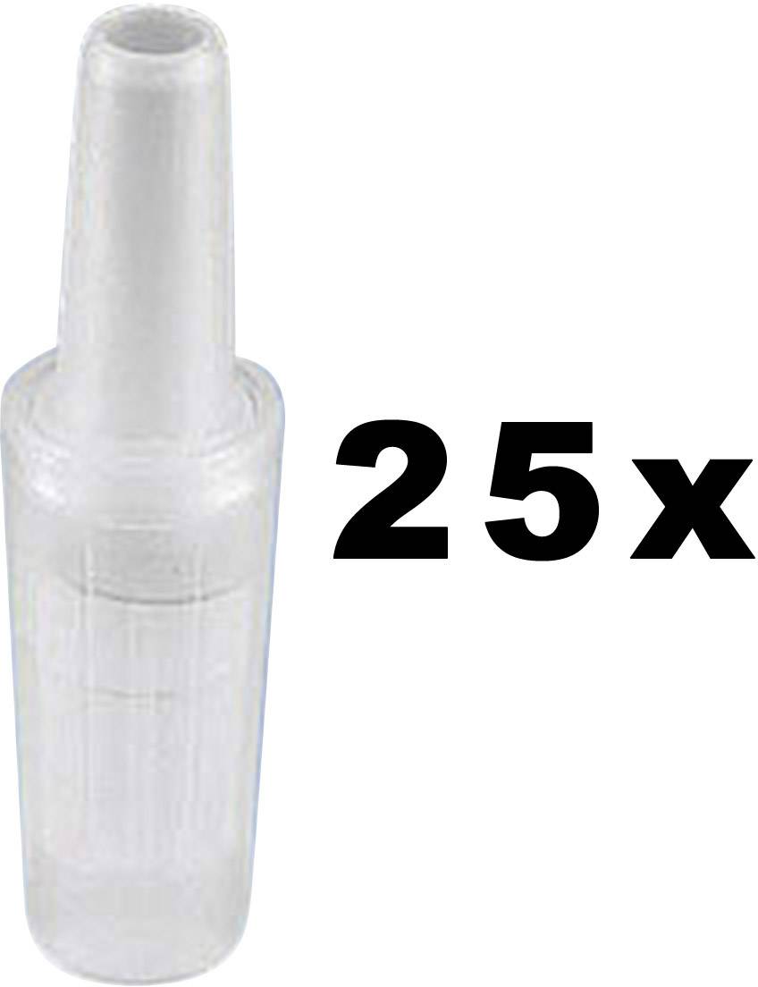 Aghi in plastica trasparente, confezione da 25 pezzi.