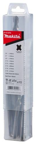 Makita - Bohreinsatz- und Meißelset - für Beton - Hammereinsatz - flach, Punkt - 10 Stücke - SDS-plus - Länge: 210 mm, 1-1