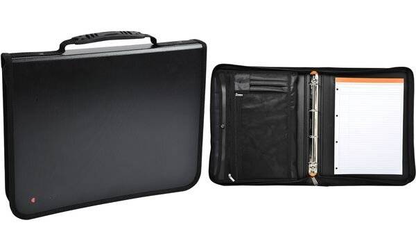 Conferenziere con meccaniscmo Exafolder - PPL - 4 anelli 30 mm - nero - Exacompata-2
