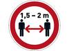 Pittogramma da pavimento rimovibile "Mantenere la distanza di sicurezza" � 43cm