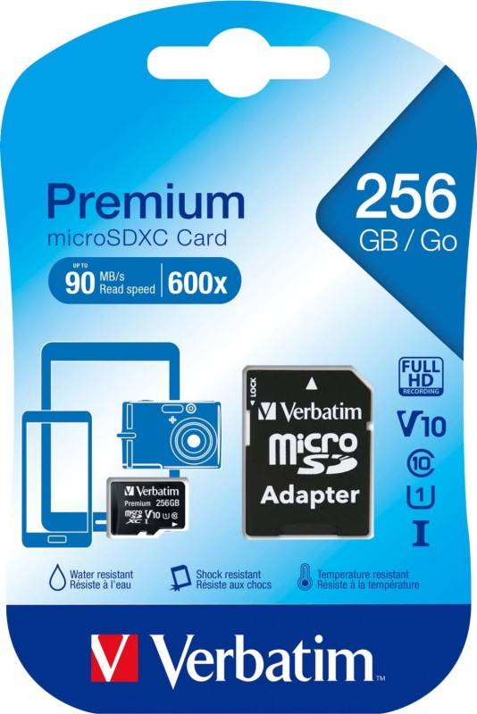VERBATIM MICRO SDXC PREMIUM 256GB CLASS 10 INC ADAPTER-0