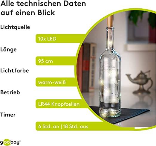 Catena luminosa per bottiglie a 10 LED con timer-5