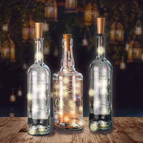 Catena luminosa per bottiglie a 10 LED con timer-6