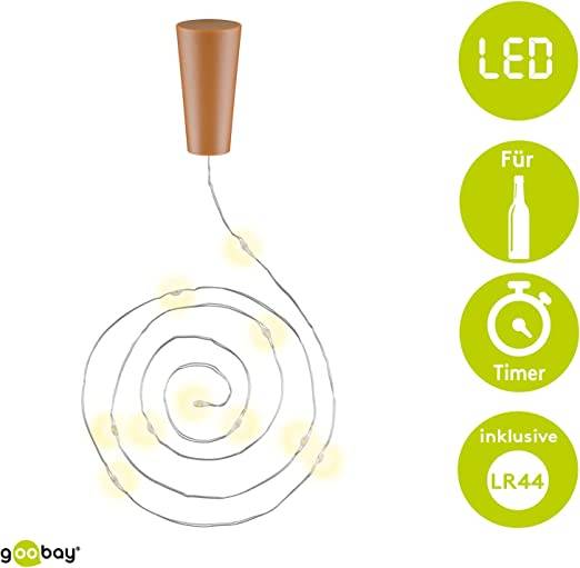Catena luminosa per bottiglie a 10 LED con timer-1