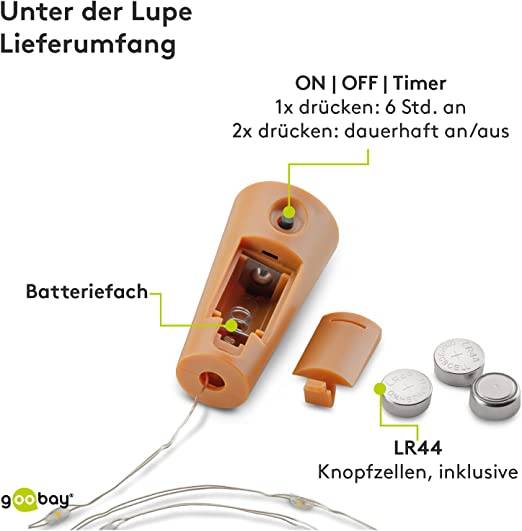 Catena luminosa per bottiglie a 10 LED con timer-2