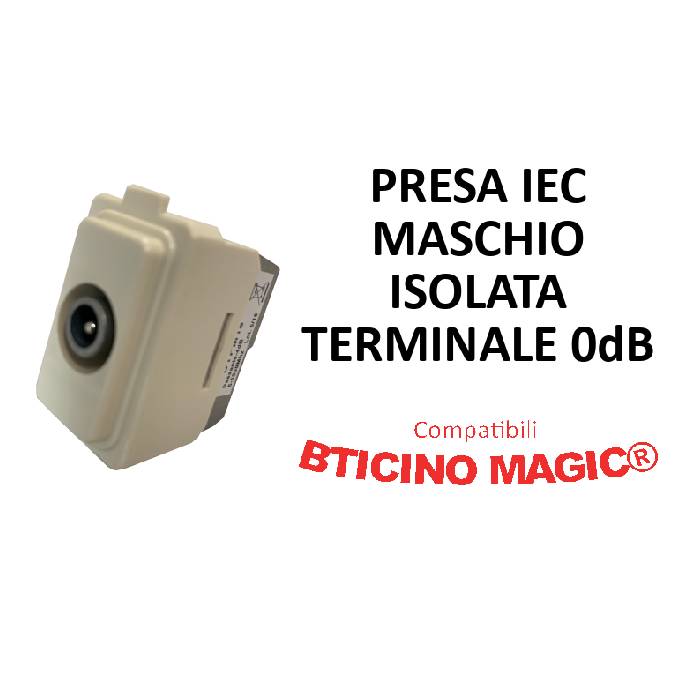 PRESA IEC MASCHIO ISOLATA TERMINALE COMPATIBILE BTICINO MAGIC®-0