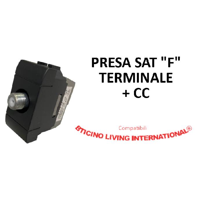 PRESA SAT "F" TERMINALE + CC COMPATIBILE BTICINO LIVING INTERNATIONAL®-0