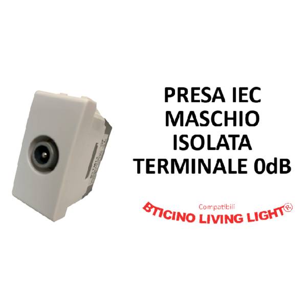 PRESA IEC MASCHIO ISOLATA TERMINALE COMPATIBILE BTICINO LIVING LIGHT®