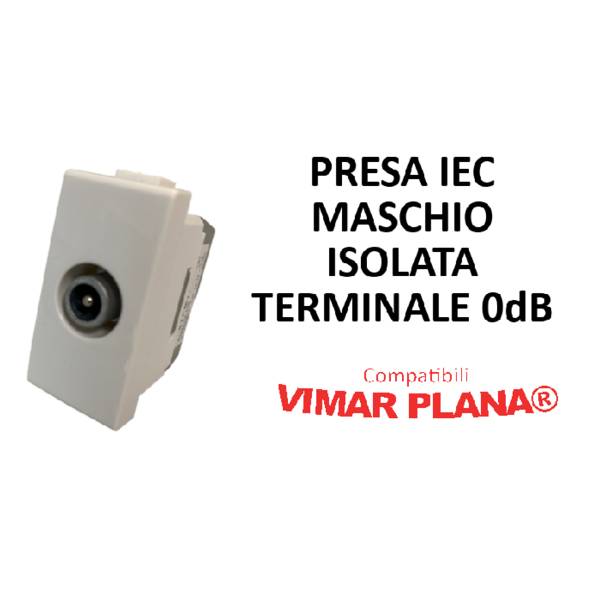 PRESA IEC MASCHIO ISOLATA TERMINALE COMPATIBILE VIMAR PLANA®
