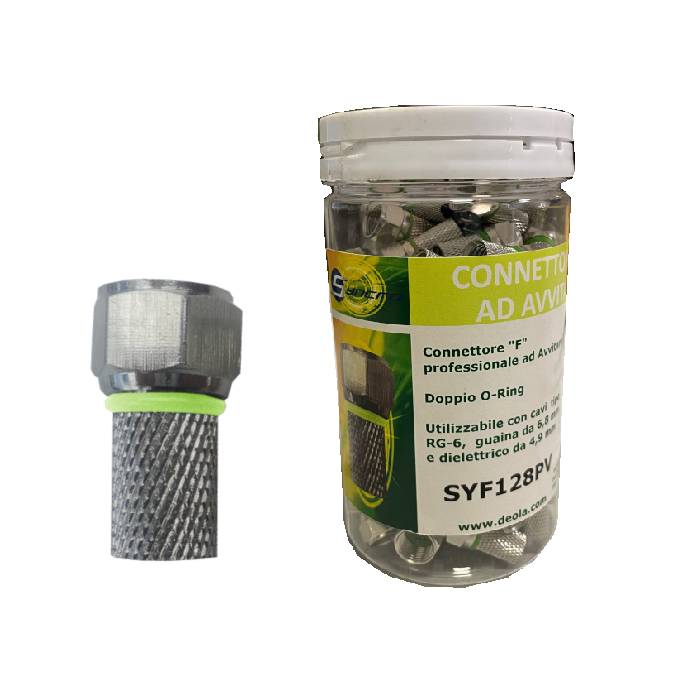 CONNETTORE "F" PROF. PER CAVO 6,8 mm DOPPIO O-RING-0
