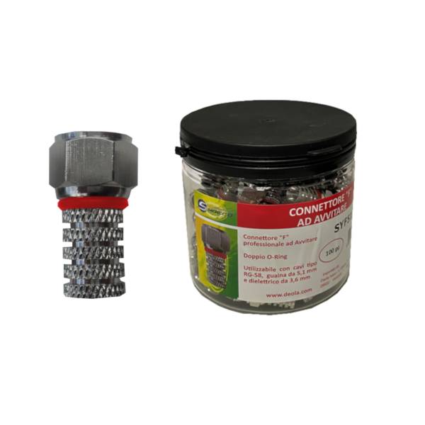 CONNETTORE "F" PROF. PER CAVO 5,1 mm DOPPIO O-RING