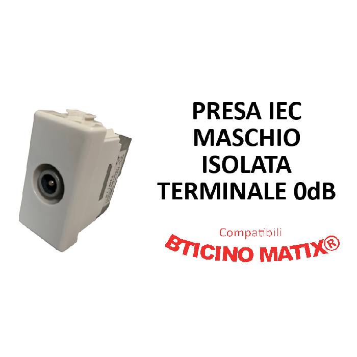 PRESA IEC MASCHIO ISOLATA TERMINALE COMPATIBILE BTICINO MATIX®-0