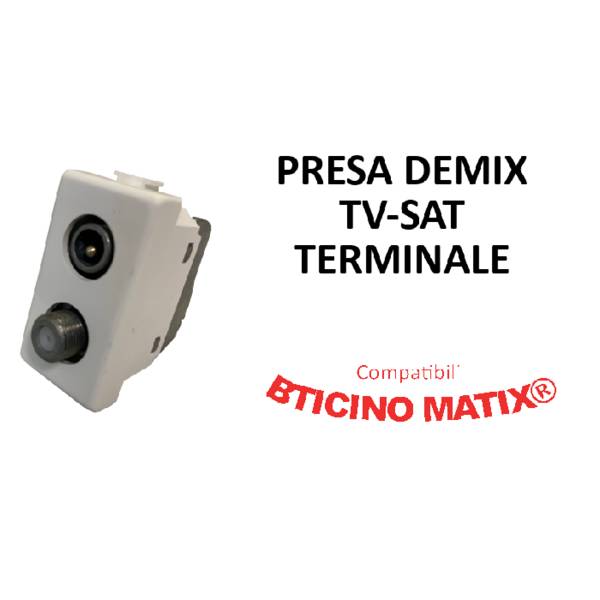 PRESA DEMIX TV/SAT TERMINALE COMPATIBILE BTICINO MATIX®