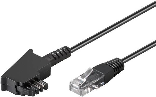 Goobay Cavo TAE-F per DSL/VDSL 50 m conduttore di rame (CU), Spina TAE-F > Spina RJ45 (8P2C)