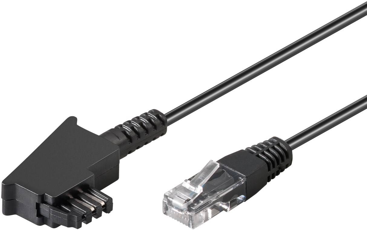 Goobay Cavo TAE-F per DSL/VDSL 50 m conduttore di rame (CU), Spina TAE-F > Spina RJ45 (8P2C)-0