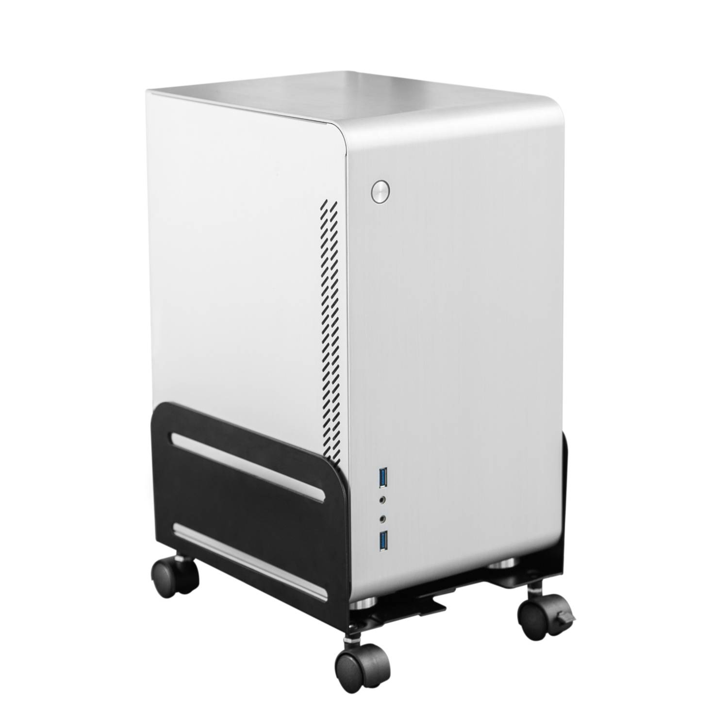 Supporto per Computer Desktop/PC,con ruote,protegge da Polvere-Per la Casa ufficio,Base Regolabile 4 Ruote Girevoli,Nero-5