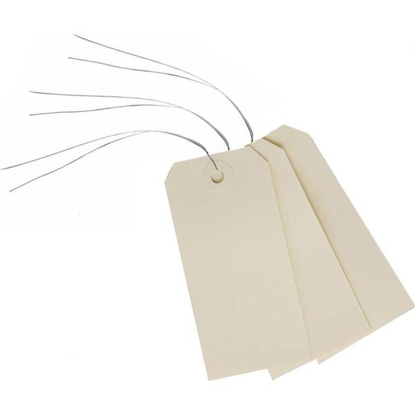 AVERY Gepaäckanhänger, 100 x 51 mm, neutral, mit Draht beige, aus Pappe 160 g/qm, mit Lochverstärkungsringe: - 1 Stück (