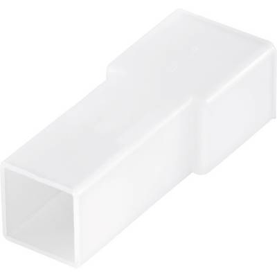 Adattatore in plastica di colore bianco, forma rettangolare. Raccordo per tubi di ventilazione o cavi.