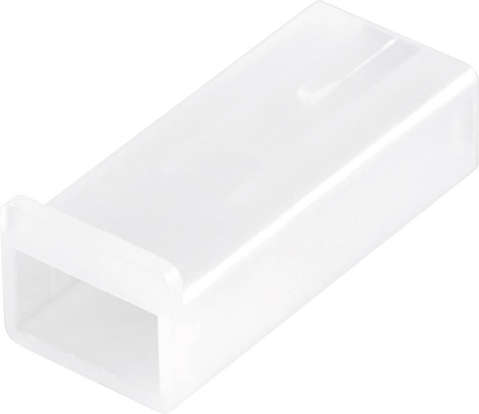 Un componente in plastica bianco, rettangolare, con un'estremità aperta, probabilmente un alloggiamento per connettore o un raccordo.