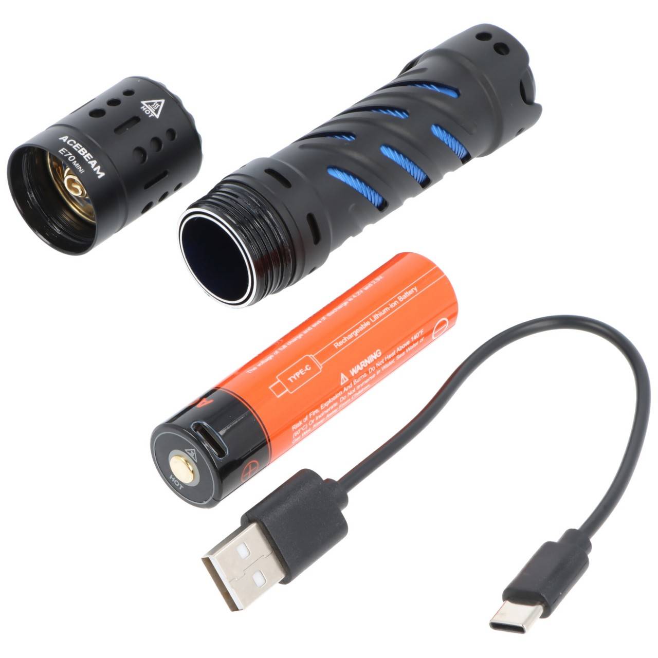 Mini torcia LED AceBeam E70 con 2.000 lumen, CRI90+, batteria inclusa-2