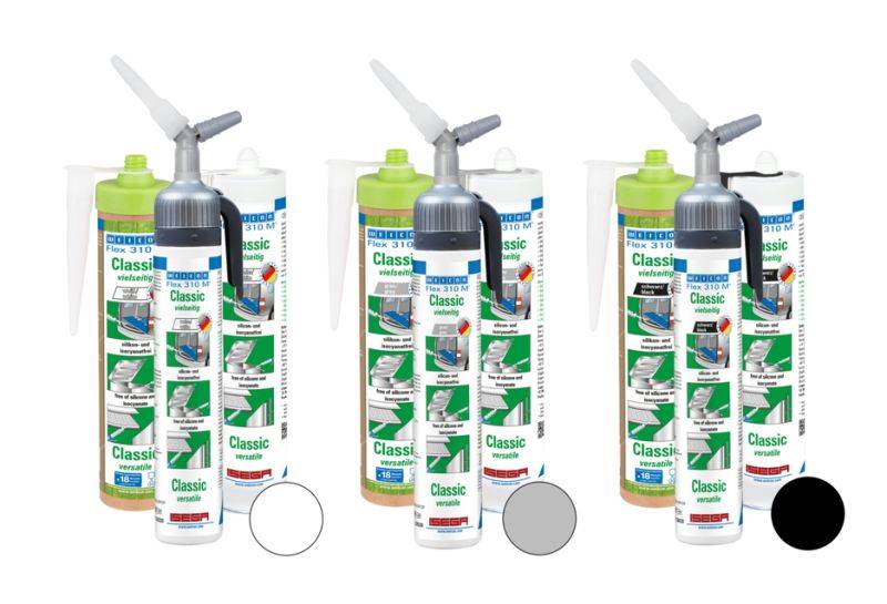 Siliconi e masse sigillanti WEICON 13304200 Flex 310 M® Classic MS-Polymer 200 ml black-1