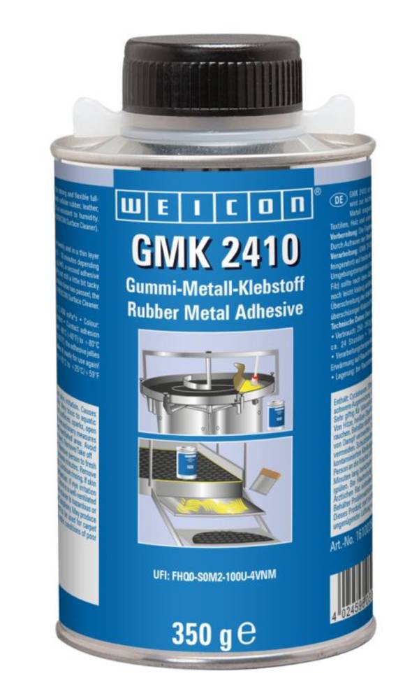 Colle speciali WEICON 16100350 GMK 2410 Contact Adhesive 350 g Rubber Metal Adhesive 350 g / 0.77 lb Brush-Top Can