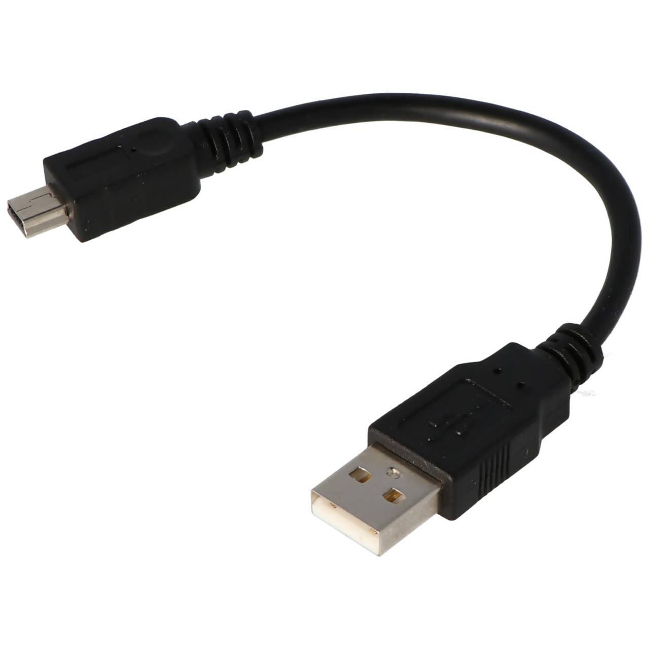 Cavo USB 2.0 Hi-Speed, mini plug da USB a USB, nero, lunghezza 15 cm-0