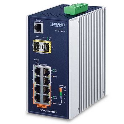 PLANET IGS-4215-4P4T2S switch di rete Gestito L2/L4 Gigabit Ethernet (10/100/1000) Supporto Power over Ethernet (PoE) Bl-0