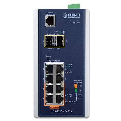 PLANET IGS-4215-4P4T2S switch di rete Gestito L2/L4 Gigabit Ethernet (10/100/1000) Supporto Power over Ethernet (PoE) Bl-1