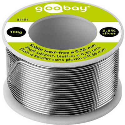 Saldante Goobay professionale senza piombo, ø 0,35 mm, rotolo da 100 g - composizione: 3,8% argento, 0,7% rame, 93,8%...-0