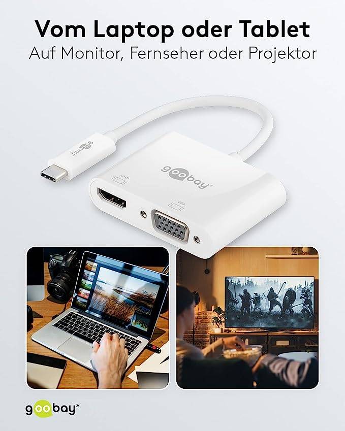 Goobay USB-C™ Multiport-Adapter HDMI™+VGA - erweitert ein USB-C™-Gerät um einen HDMI™- und einen VGA-Anschluss-5