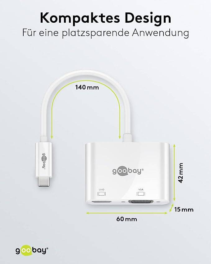 Goobay USB-C™ Multiport-Adapter HDMI™+VGA - erweitert ein USB-C™-Gerät um einen HDMI™- und einen VGA-Anschluss-2