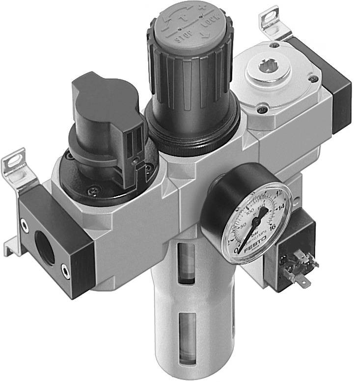 FESTO 185769 LFR-1/4-D-MINI-KF Unità di manutenzione aria Aria compressa, Gas inerti Pressione max 16 bar-0