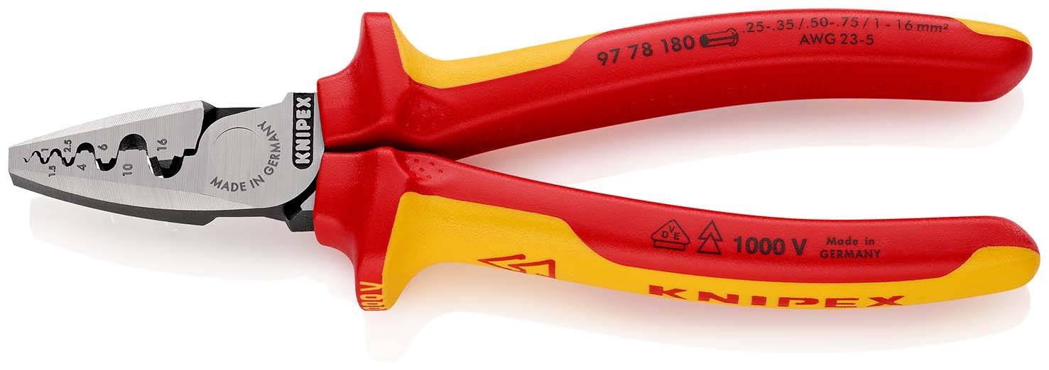 PINZA PER SERRARE TERMINALI A BUSSOLA mm.180 KNIPEX ART.9778 9778180-0