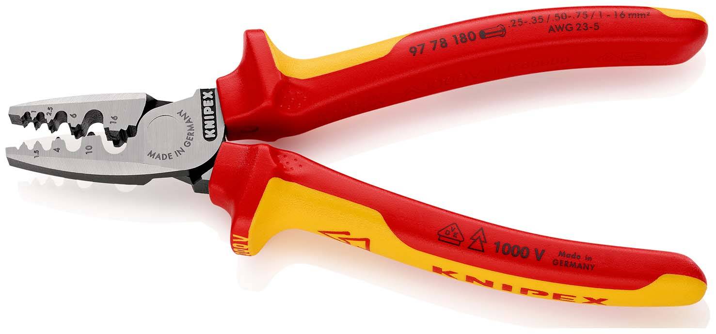 PINZA PER SERRARE TERMINALI A BUSSOLA mm.180 KNIPEX ART.9778 9778180-1