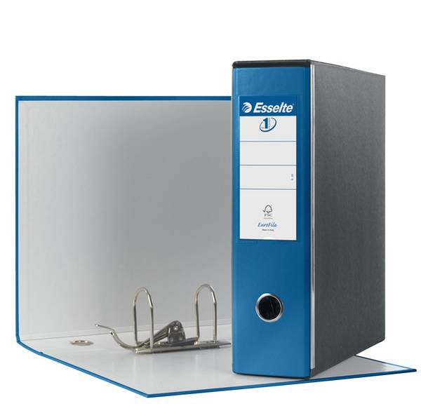 Registratori con custodia Esselte G53 Eurofile commerciale Dorso 8 cm cartone rivestito PP blu metallizz. - 390753960