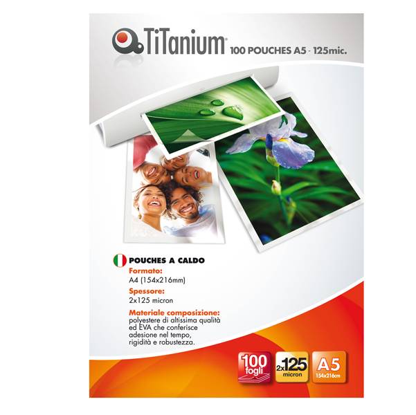 Pouches per Plastificatrici Titanium - 65x95 mm - 125 micron - PP525-12T (Trasparente Conf. 100)-0