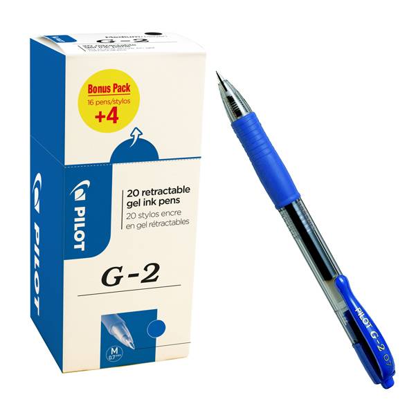 Penna Gel a Scatto G-2 Pilot - 0,7 mm - 000018 (Blu Conf. 16+4)-0